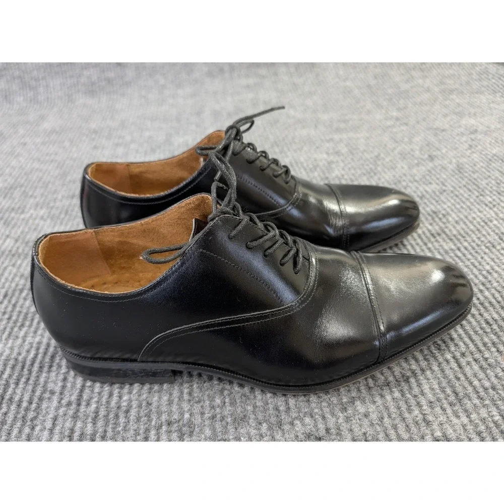 Florsheim Corbetta Cap Toe Oxford Mens 9 Black Leather Business Smart Casual‎